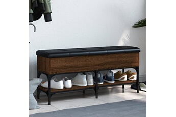 banc coffre vidaxl banc à chaussures chêne marron 102x32x45 cm bois d'ingénierie