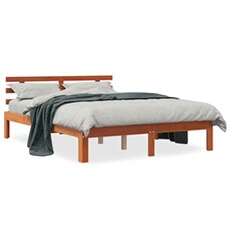 Bed met matras massief grenenhout wasbruin 140x190 cm844270