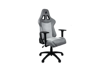 chaise gaming corsair - chaise bureau - fauteuil gaming - tc100 relaxed - tissu - ergonomique - accoudoirs réglables - gris/argent (cf-990001