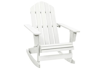 chaise à bascule de jardin bois blanc