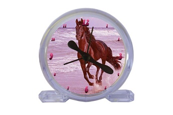 cbkreation réveil cheval par cbkreation - en pvc - couleur rose - 8.5 x 9 x 3.5 cm