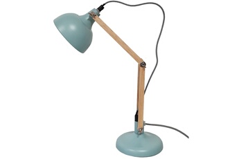 lampe à poser red cartel lampe de table bleu mat - en métal et bois - largeur 15 cm - hauteur 42 cm