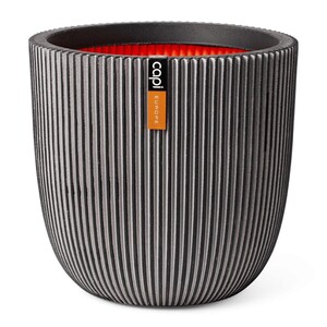 Capi Pot Cache-pots Capi Europe Pot boule Groove NL - 43x41 - Anthracite | Darty