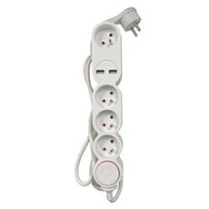 Multiprise avec 4 ports Accsup + 2 ports USB 1 5 - vue 2