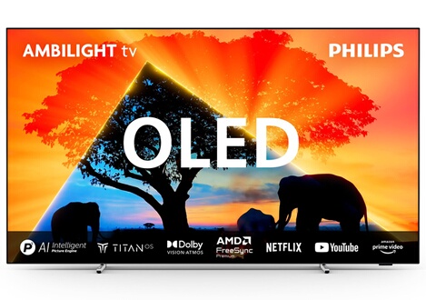65OLED759 OLED Ambilight TV Dolby Atmos et Vision 120Hz 4K 164cm 2024