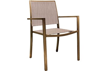 - fauteuil empilable en aluminium santorin teck naturel