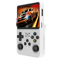 Console rétrogaming GENERIQUE Console de jeu portable R36S Écran IPS de 3,5 pouces Système Linux 11 Émulateur 64 Go Blanc
