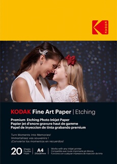 Fine Art Paper - Papier Photo Haut de Gamme Texture, Pack de 20 feuilles, Format A4 (21 x 29.7 cm), Finition Mate Effet Gravure, 210 gsm, Compatible