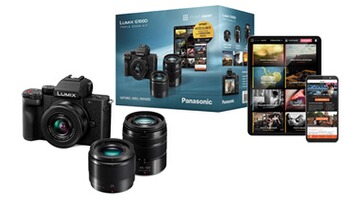 Appareil photo hybride Panasonic Pack G100D + Objectif standard 12-32mm + téléobjectif 45-150mm + focale fixe 25mm F1.7 + formation Jiminy