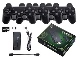 Console rétrogaming GENERIQUE Victorvan 64g - Console de Jeu Vidéo Rétro HDMI avec 4 Manettes Sans Fil 4K HD Intégrée 10000+ Jeux pour GBA-PS1 Plug and Play TV Stick