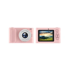 Appareil photo compact Preisku Appareil photo compact, double caméra, 4K, 4400W, LPS écrans 2,4 pouces-Rose