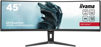 GCB4580DQSN-B1 Gaming 45'', dalle VA incurve, 5120x1440 a165Hz,0.4ms, FreeSync,DisplayPort,HDMI,USB-C,USB HUB, commutateur KVM, Docking USB-C integree