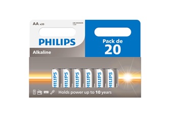 Lot de 20 piles Philips AA LR6 1 pack de 10+10 - vue 2