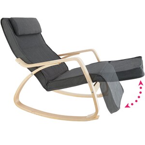 tectake® Rocking Chair Fauteuil à Bascule rembourée avec Accoudoirs Bouclette Cadre en Acier Fauteuil Salon Veranda, Chaise Ergonomique idéal Détente, Allaitement tectake® Rocking Chair Fauteuil à Bascule rembourée avec Accoudoirs Bouclette Cadre en Acier Fauteuil Salon Veranda, Chaise Ergonomique idéal Détente, Allaitement