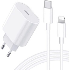 Chargeur Rapide iPhone 14 - 14 PLUS - 14 PRO - 14 PRO MAX - 25W + Câble 1 mètre USB C Lightning -
