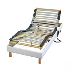 Lit Electrique Matelas Latex 3 Zones + Sommier Electrique 90x190 Avec Reglage Fermete Lombaire