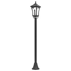 Lampadaire solaire LED extérieur sur pied H. 127 cm noir
