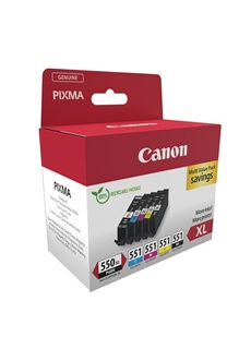 Pack de 5 Cartouches d'encre Canon PGI 550 et CLI 551 couleurs - vue 3