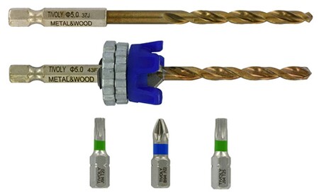 Kit Foret HSS 5mm + Fraise à Noyer 90° + Butée Profondeur Réglable TIVOLY – Bois Dur Et Métal