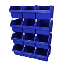 Poubelles de Rangement avec Choix Rapide Entrepôt Garage 12 Boites robustes