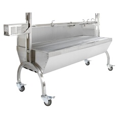 Rôtissoire à Charbon en Acier Inoxydable Robuste pour 90kg de Viandes