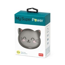 Batterie externe My Super Power Kitty 4800 mAh Gris et rose