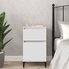 VIDAXL - Table de Chevet - Style Industriel - Blanc