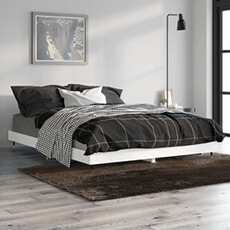 Bedframe LED massief hout wit 140x190 cm832173