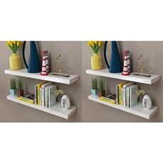 VIDAXL - Étagère murale - 80 cm - Blanc - Lot de 4