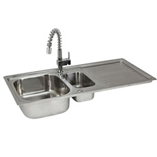 Evier de Cuisine en Acier Inoxydable 105cm x 50cm et Robinet Rainbow