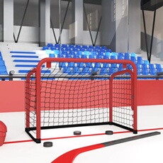 But de hockey avec filet rouge et noir 68x32x47 cm , filet, équipement de sport, équipement de hockey, filet de sport