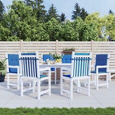 Tuinstoelkussens 6 st 100x50x3 cm oxford stof koningsblauw314145