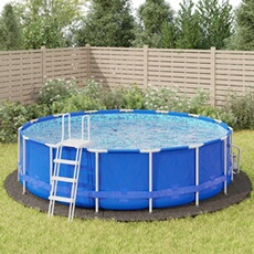 VIDAXL - Tapis de sol pour piscine - Ø550 cm - Gris clair