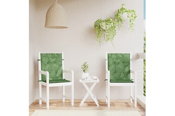 vidaXL Stoelkussens 2 st lage rug stof bladpatroon361331