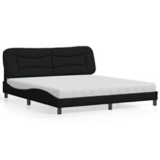 Bed met matras stof zwart 180x200 cm3208550