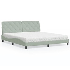 Bed met matras fluweel lichtgrijs 180x200 cm3208670