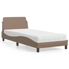 Bed met matras kunstleer cappuccinokleurig 80x200 cm3208301