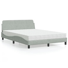 Bed met matras fluweel lichtgrijs 120x200 cm3208371