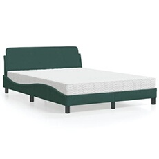 Bed met matras fluweel donkergroen 140x200 cm3208414