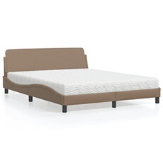 Bed met matras kunstleer cappuccinokleurig 160x200 cm3208441