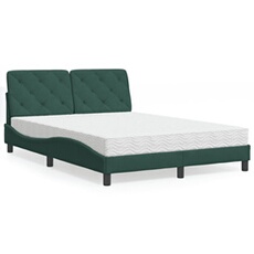 Bed met matras fluweel donkergroen 140x200 cm3208661