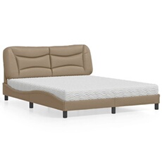 Bed met matras kunstleer cappuccinokleurig 160x200 cm3208735