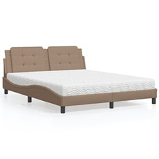 Bed met matras kunstleer cappuccinokleurig 160x200 cm3208877