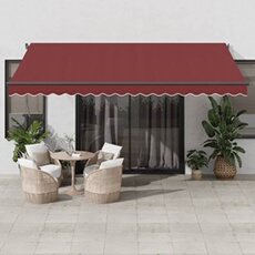 Luifel automatisch uittrekbaar met LED's 450x300 cm bordeaux3310192