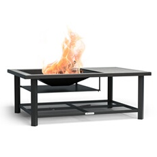 Brasero Merano Avanzato L avec fonction barbecue utilisable comme table 3 en 1 de122 x 87 cm