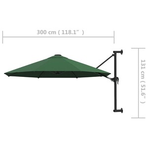 Wandparasol met metalen paal van 300 cm in Bordeaux Wandparasol met metalen paal van 300 cm in Bordeaux