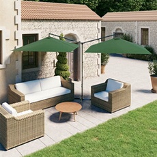 Parasol dubbel met stalen paal 600x300 cm groen312554