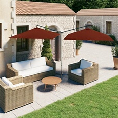 Parasol dubbel met stalen paal 600x300 cm terracottakleurig312559