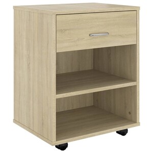 vidaXL Rolkast 72x33x42,5 cm bewerkt hout sonoma eikenkleurig, rolkastje, rolkast bureau, rolkastje bureau, rol kastje, opbergkastje op wielen vidaXL Rolkast 72x33x42,5 cm bewerkt hout sonoma eikenkleurig, rolkastje, rolkast bureau, rolkastje bureau, rol kastje, opbergkastje op wielen