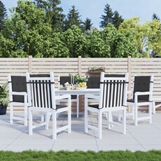 Tuinstoelkussens 6 st 100x50x3 cm oxford stof zwart314138